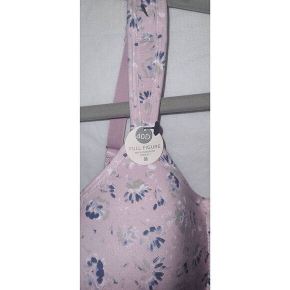 NWT Lucky Brand Full Figure Underwire Bra With Comfort Straps Size 40D Pink flor - Picture 2 of 8